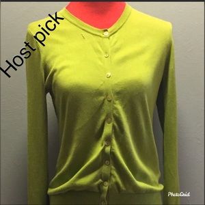 LIME GREEN AUGUST SILK CARDIGAN